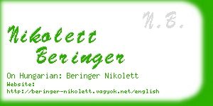 nikolett beringer business card